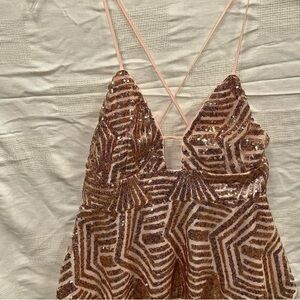 Soprano Pink and Gold Geometric Camisole